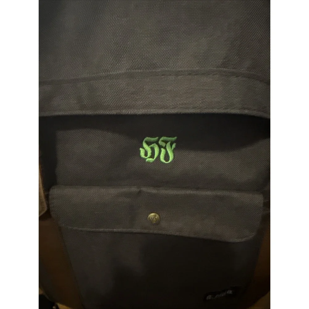 G. Ride France Roll Top Canvas Leather Backpack Dark Gray Khaki‎ Accent